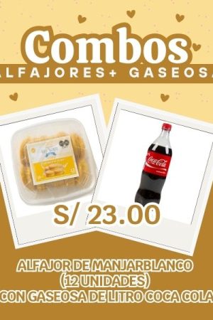 ALFAJOR DE MANJARBLANCO (12 UNIDADES) CON GASEOSA DE LITRO COCA COLA